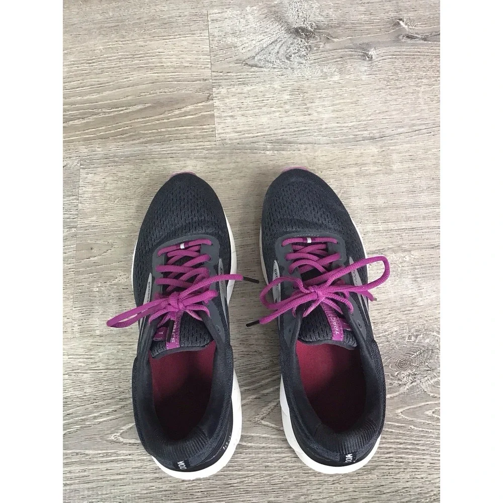 Brooks Trace Shoes Womens Size 11 B Black Purple Running Sneakers 1203511B021